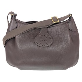 HERMES Rodeo II de Togo Brown Leather Shoulder Bag, C Stamp, Made in 1999, for Men and Women