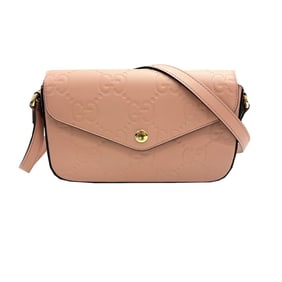 GUCCI Super Mini Shoulder Bag 772794 GG Leather Pink Women's