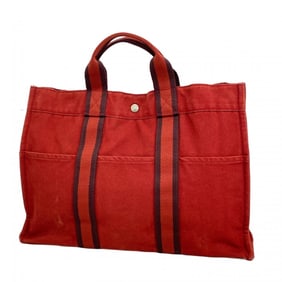 Hermes Tote Bag Foul Tou MM Canvas Red Women's P1972449