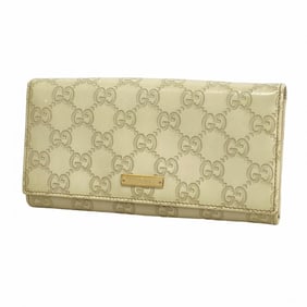Gucci long wallet Guccissima 170426 leather beige champagne women's