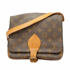 Louis Vuitton Monogram Cartouchiere MM Shoulder Bag M51253 Brown Women's