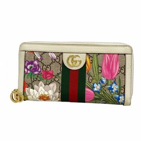 Gucci Ophidia GG Flora Long Wallet 523154 Beige Multicolor Women's