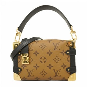 Louis Vuitton Monogram Reverse Side Trunk M47139, Brown/Black, 2-Way Bag for Women