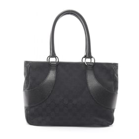 Gucci GG Canvas Handbag, and Leather, Women's, Black, 113011