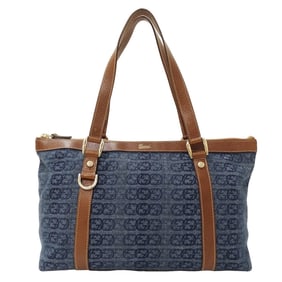 Gucci Women's Interlocking G Denim Tote Bag in Blue and Brown (141470)