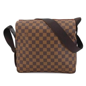 Louis Vuitton Damier Naviglio Shoulder Bag, Ebene Brown, N45255, Gold Hardware