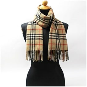 Burberry Cashmere Scarf, Camel x Check, 136 30 cm, for Men and Women