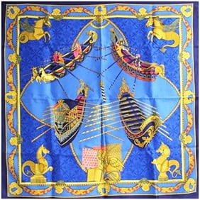 Hermès Carré 90 Scarf, Les Bissome de Venise, Venice Boat Festival, HERMES Women's