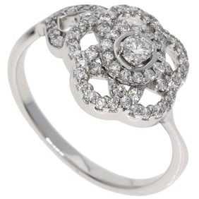 CHANEL Camellia Collection Diamond Ring in 18K White Gold for Women
