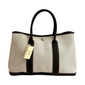 ?I engraved HERMES Garden Party TPM Toile H 2-way handbag, tote bag, shoulder bag 30154