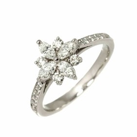 Tiffany & Co. Victoria Cluster Diamond Ring, Size 6, Platinum, Flower Ring