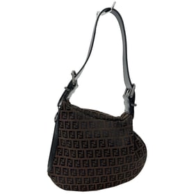 Fendi Zucchino Women's One-Shoulder Handbag in Brown