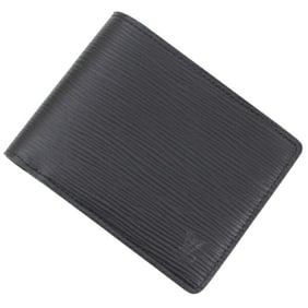 Louis Vuitton Bifold Wallet, Portefeuille Multiple, Epi Leather, Black, Men's, M60662, LOUIS VUITTON