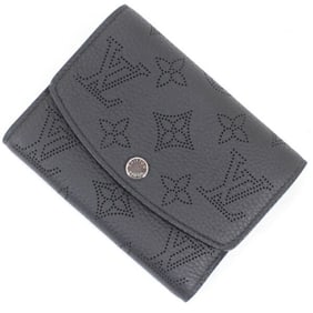 Louis Vuitton Victorine Mahina Tri-fold Wallet in Leather, M82679, Black, Women's, LOUIS VUITTON