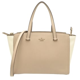 Kate Spade 2-way women's tote bag in beige leather