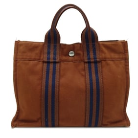 Hermes Hermès Foul Tote PM (with tears on all four corners) Women's Cotton Bag Brown