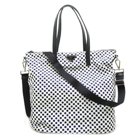 Prada 2-Way Tote Bag, Women's, Nylon, White