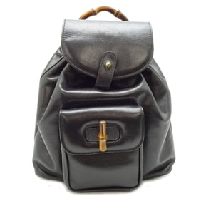 Gucci Bamboo Backpack, Women's, Backpack/Daypack, 003.2058.0030, Black Leather