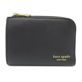 Kate Spade Devin Small Compact Wallet, Women's Bifold Wallet KM372, Black Leather