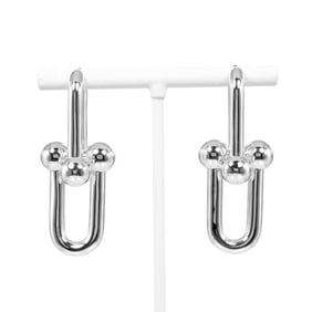 Tiffany earring hardware extra large link silver 925 approx. 16.9g TIFFANY & Co.