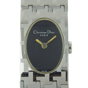 Christian Dior Miss Watch D70-100 Stainless Steel Quartz Analog Display Black Dial Women's