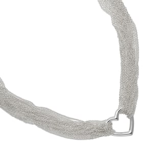 Tiffany & Co. Open Heart Toggle Necklace, Silver 925, Approx. 59g, Women's