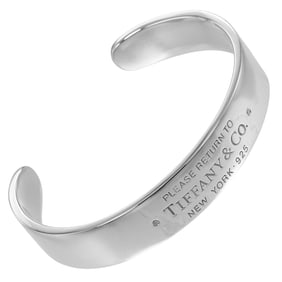 Tiffany Bangle Return to Narrow Silver 925 Diamond Approx. 32g TIFFANY & Co.