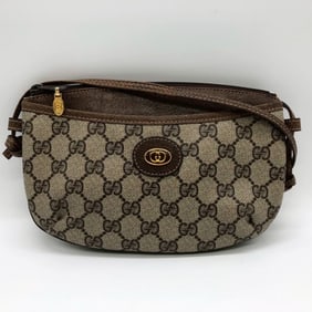 GUCCI Old Gucci Shoulder Bag GG Supreme Leather Brown for Men and Women