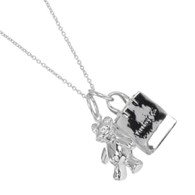 Tiffany & Co. Teddy Bear Shopping Bag Necklace, Silver 925, Approx. 8.87g, Bag, Women's