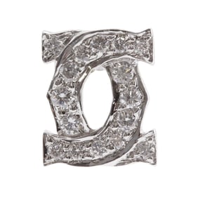 Cartier 2C Entrelaces Earrings (One earring only) 18K white gold with diamonds Approx. 0.9g Unisex