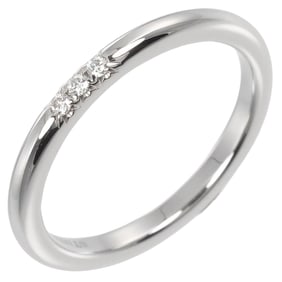 Tiffany & Co. Forever Classic Band Size 9 Ring, 2mm Model, Pt950 Platinum with 3 Diamonds, Approx.