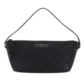 Gucci GUCCI Accessory Pouch 07198 GG Canvas Black Zipper Women's