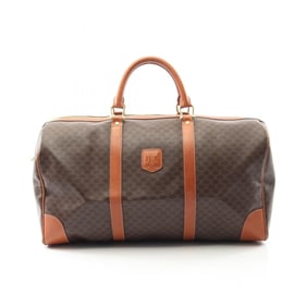 Celine Macadam Boston Bag, Coated Canvas and Leather, Women's, Brown