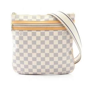 Louis Vuitton Pochette Bosphore Damier Azur Shoulder Bag, Coated Canvas and Leather, Women's, White,