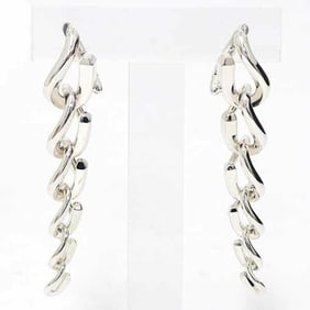 TIFFANY & Co. Tiffany Forge Drop Link Earrings 72549899 High Polished Sterling Silver Ag925