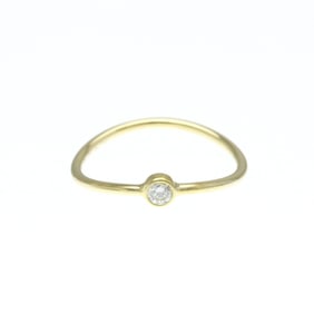 Tiffany Wave Single Row Ring Yellow Gold (18K) Fashion Diamond Band Ring Gold