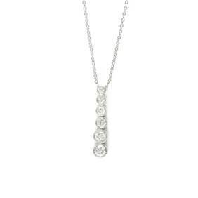 Tiffany Jazz Graduated Necklace Platinum Diamond Women,Men Fashion Pendant Necklace (Silver)