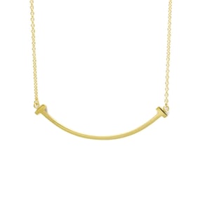 Tiffany Tiffany T Smile Small Necklace Yellow Gold (18K) No Stone Women,Men Fashion Pendant Necklace