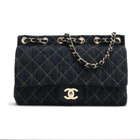 Chanel Matelasse Sparkling Denim Chain Shoulder Bag Indigo Unused