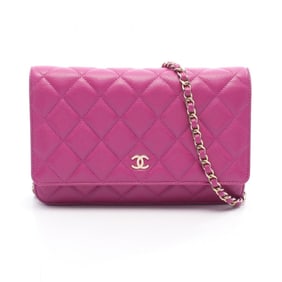 CHANEL Matelasse Shoulder Bag in Grained Calfskin Caviar, Pink