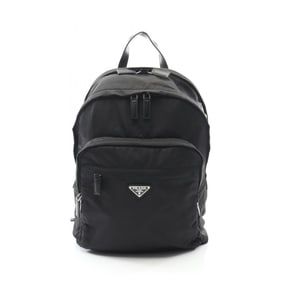 Prada TESSUTO Backpack, Nylon and Saffiano Leather, Men's, Black, 2VZ048