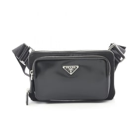 Prada Re-Nylon Waist Bag, Body Nylon and Leather, Men's, Black, 2VH156