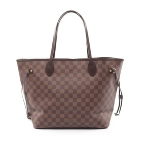 Louis Vuitton Neverfull MM Tote Bag, Coated Canvas and Leather with Damier Finish, Brown, Women's,