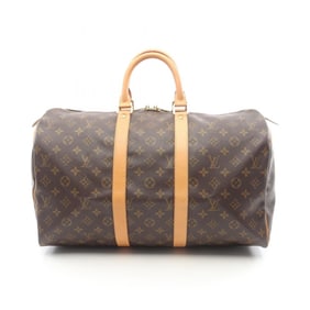 Louis Vuitton Keepall 45 Boston Bag, Coated Canvas and Leather, Monogram, Brown, Men's Women's,