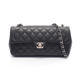 CHANEL Matelasse East West Shoulder Bag in Grained Calfskin Leather, Black