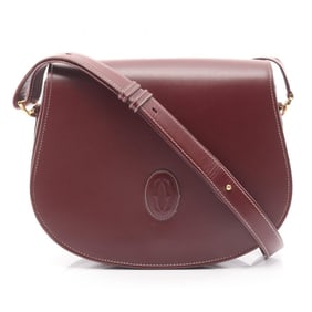 Cartier Must Line Shoulder Bag, Leather, Women's, Bordeaux