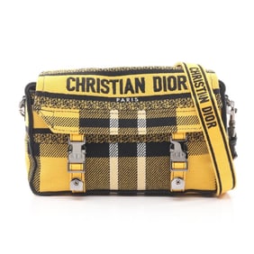 Christian Dior Dior DIORCAMP Camp Small Shoulder Bag, Canvas, Women's, Yellow, Black, White,