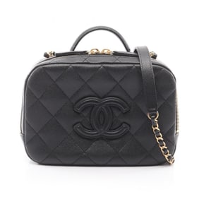 CHANEL Matelasse Shoulder Bag in Grained Calfskin Leather, Women's, Black