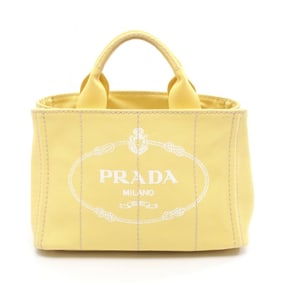 Prada Canapa Mini Tote Bag, Canvas, Women's, Yellow, BN2439