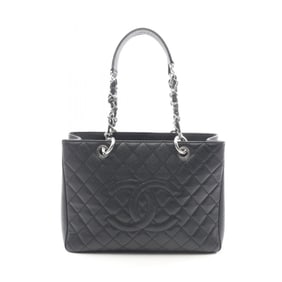 CHANEL Matelasse Grand Shopping GST Tote Bag in Grained Calfskin Leather, Black